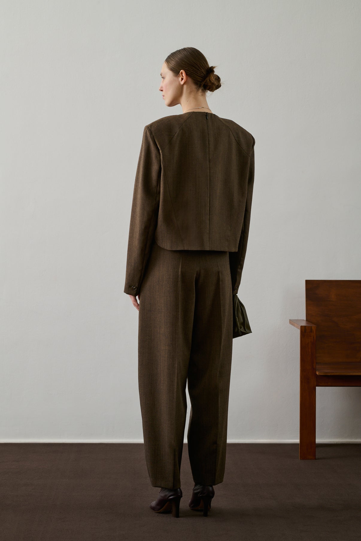 Pantalon Graham - Marron Chiné - Laine - Femme vue 2