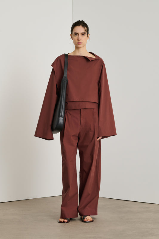 Pantalon Devy - Acajou - Coton - Femme