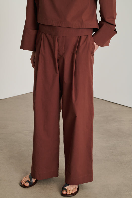 Pantalon Devy - Acajou - Coton - Femme