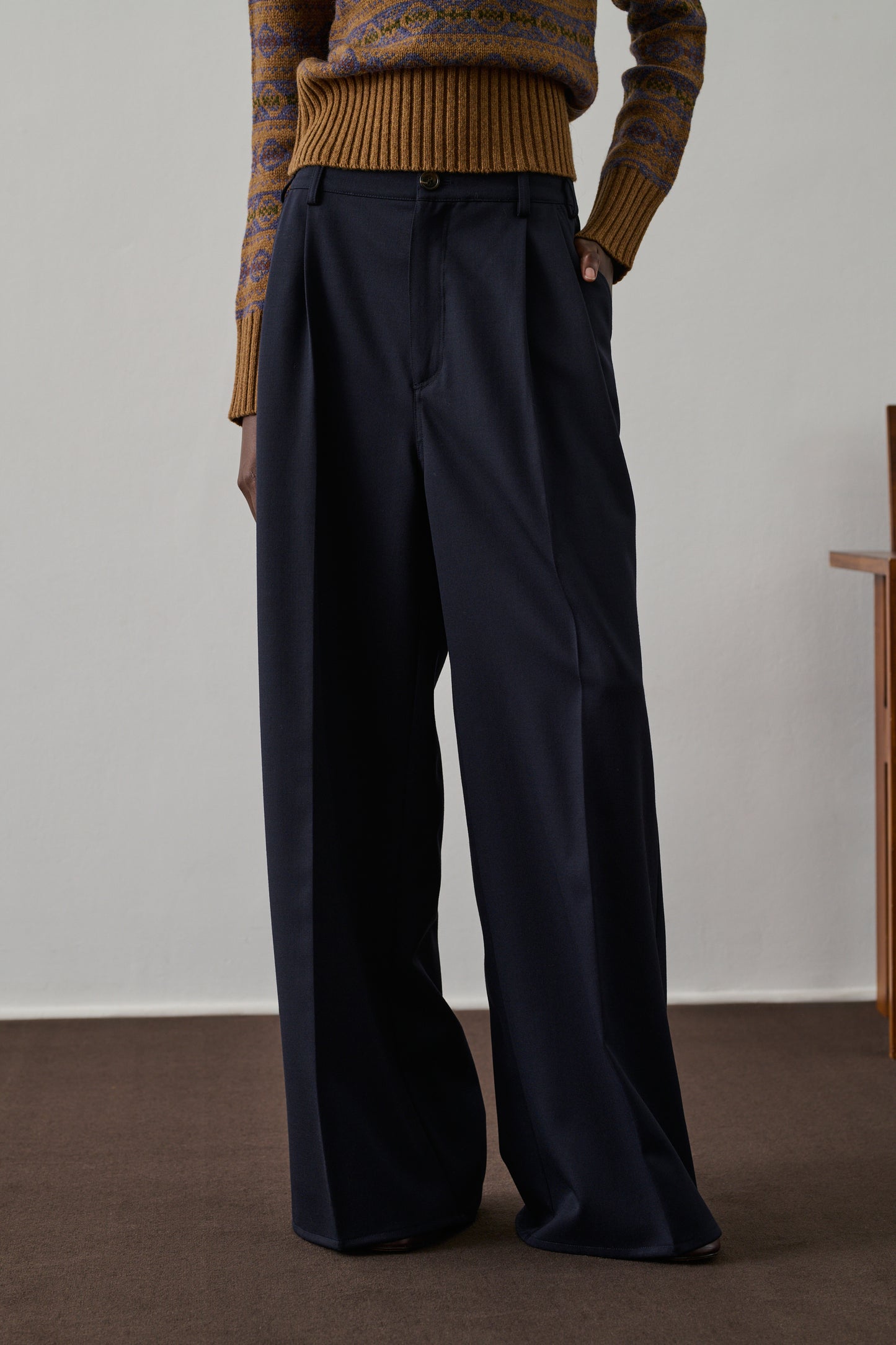 Pantalon Frejus - Bleu Nuit - Laine - Femme