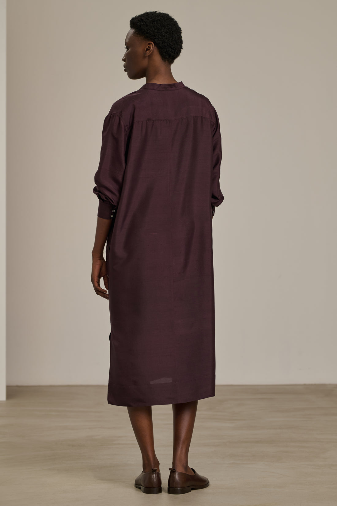 Robe Cabourg - Aubergine - Soie - Femme